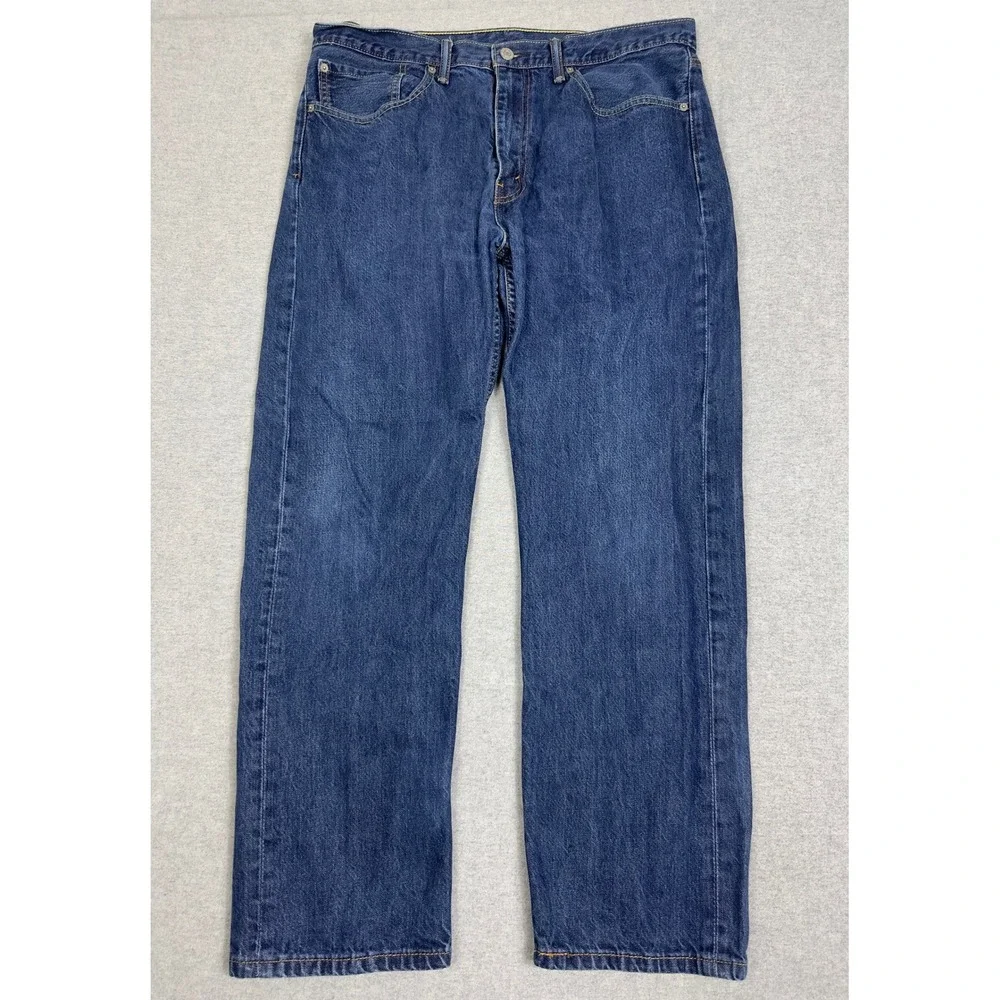 Levis 505 Jeans Mens 36x30 Dark Wash Straight Leg Denim